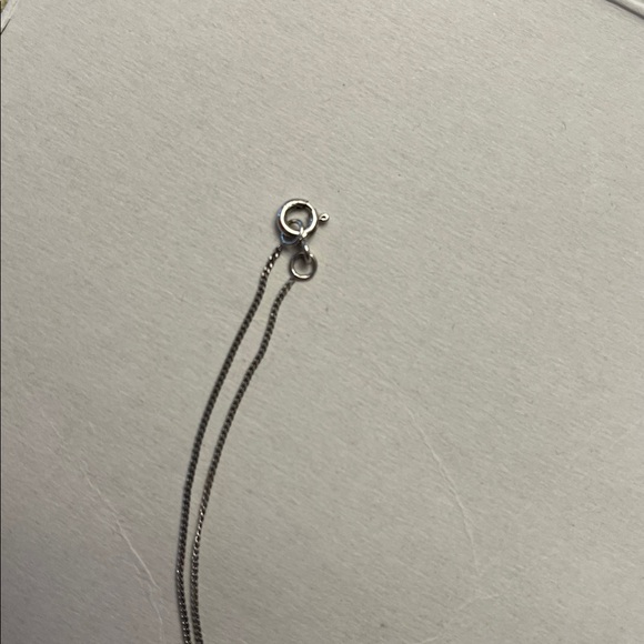 Elegant Silver dancing cubic zirconia stone pendant 18 inches - Picture 2 of 5